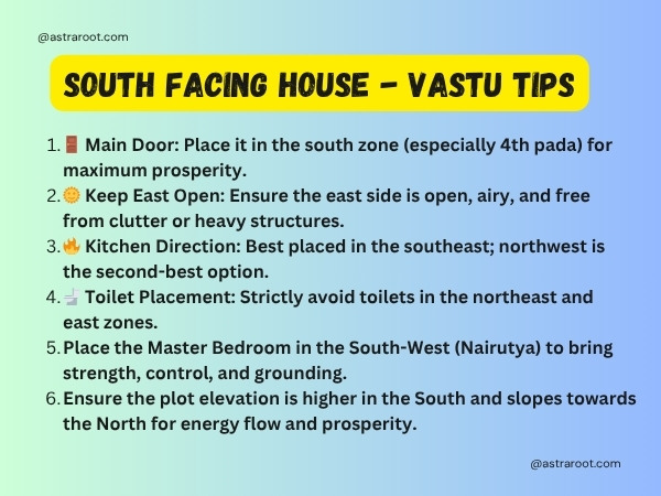 south facing house vastu tips