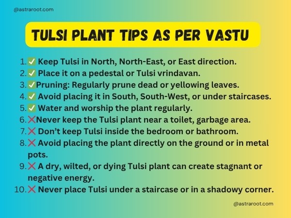 vastu for tulsi plant at home
