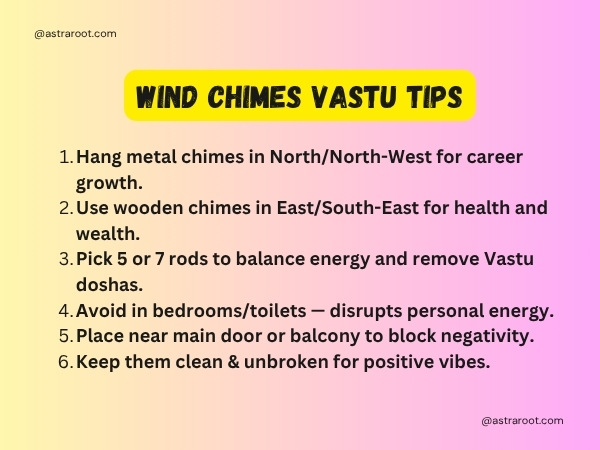 wind chimes vastu direction
