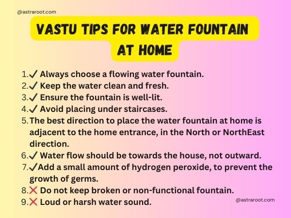 water fountain in house vastu